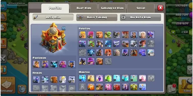 COC279 TH16 250k Gems BK81 AQ32 Warden3 RC5 Minion8 Semi Max Defenses Troops 1531 Gems 5 Builders